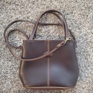 Bundle Only:Liz Claiborne Faux Leather Purse Brown Small Shoulder Crossbody.#6